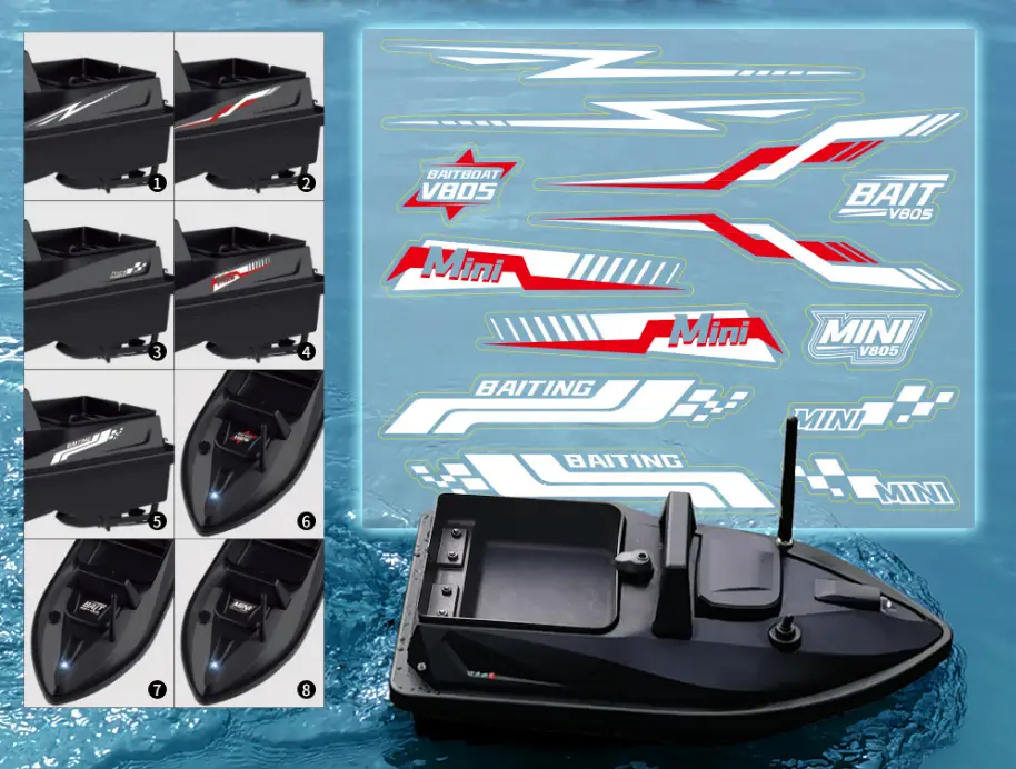 Кораблик для прикормки Flytec V805 Compact Mini 12000 mAh, чорний - фото 7 Кораблик для прикормки Flytec V805 Compact Mini 12000 mAh, чорний - фото 7