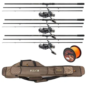 Карповий набір На 3 вудилища Flagman Black Carp 3.6 м з котушками + Чохол і Лісочка