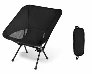 Складне кемпінгове крісло Lite Camp Chair чорне з чохлом вага 1,3 кг