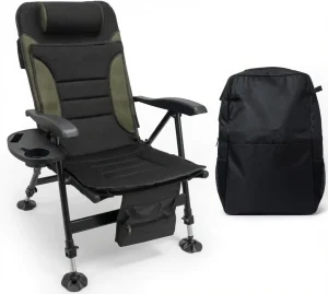 Карпове крісло Feeder Comfort Green складне з чохлом та підставкою