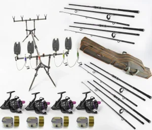 Карповий набір Вудлища Weida Carp Expert 3,90 м + котушки + Род Под на 4 Вудлища + Свінгера+ Сигналізатори